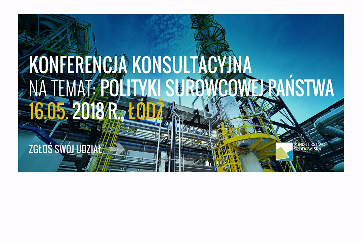 Baner zapowiadający konsultacje nt. Polityki Surowcowej Państwa /źródło: Ministerstwo Środowiska/