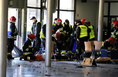Fotogaleria z ćwiczeń z zakresu zarządzania kryzysowego, które odbyły się w katowickim 