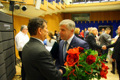 Uroczystości z okazji 90. urodzin Radia Katowice z udziałem wicewojewody śląskiego Mariusza Trepka.