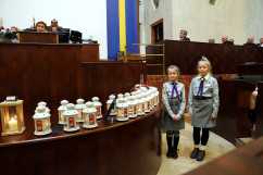 Galeria zdjęć z przekazania Betlejemskiego Światełka Pokoju podczas sesji Sejmiku Województwa Śląskiego /fot. A. Karendał/