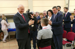 Zdjęcia z wizyty ministra spraw wewnętrznych i administracji Joachima Brudzińskiego w Katowicach.