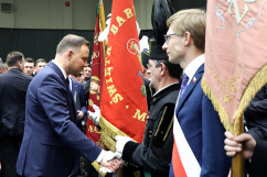 Galeria zdjęć z wizyty Prezydenta RP Andrzeja Dudy w Żorach z udziałem wojewody Jarosława Wieczorka /fot. A. Karendał/