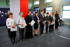 Uroczystość wręczenia aktów nadania stopnia nauczyciela dyplomowanego z udziałem wicewojewody śląskiego Mariusza Trepki.