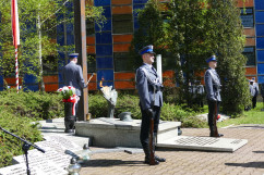 Zdjęcia z uroczystości 78. rocznicy Zbrodni Katyńskiej w Komendzie Wojewódzkiej Policji w Katowicach.
