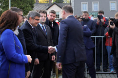 Galeria ze zdjęciami z wizyty Prezydenta Andrzeja Dudy w Wodzisławiu Śląskim, podczas której obecny był wojewoda śląski Jarosław Wieczorek /fot. A. Karendał/