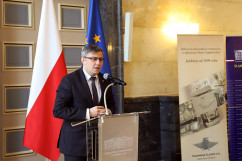 Galeria zdjęć z podpisania umowy na dofinansowanie projektu zakładającego dofinansowanie infrastruktury tramwajowej w Aglomeracji Śląsko-Zagłębiowskiej.