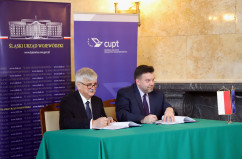 Galeria zdjęć z podpisania umowy na dofinansowanie projektu zakładającego dofinansowanie infrastruktury tramwajowej w Aglomeracji Śląsko-Zagłębiowskiej.