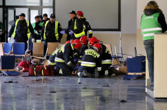 Fotogaleria z ćwiczeń z zakresu zarządzania kryzysowego, które odbyły się w katowickim 