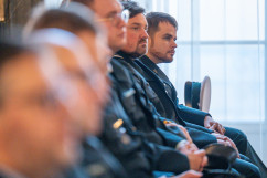 Odprawa wojewódzkich inspektorów ruchu drogowego w Sali Marmurowej Urzędu Wojewódzkiego