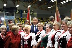 Galeria zdjęć z wizyty Prezydenta RP Andrzeja Dudy w Żorach z udziałem wojewody Jarosława Wieczorka /fot. A. Karendał/
