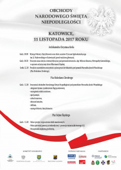 Plakat promujący uroczyste obchody Narodowego Święta Niepodległości 