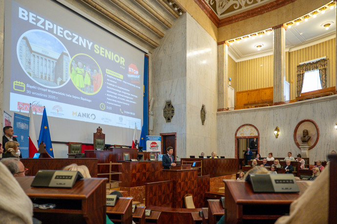 Sala Sejmu Śląskiego podczas konferencji.
